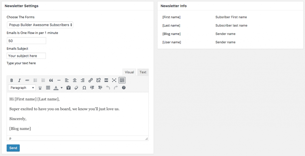 Popup Builder Newsletter