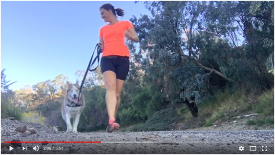Video marketing a woman running with a dog