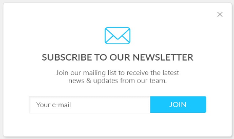 Subscription popup