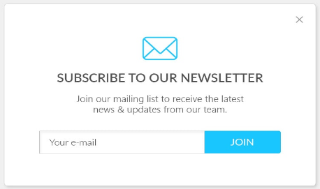 Subscription popup subscribe to our newsletter