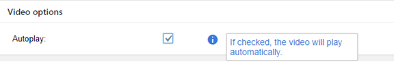 Video options autoplay