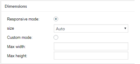 Dimensions Responsive mode custom mode