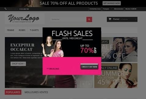 Image popup Flash sales until midnight until 70% off