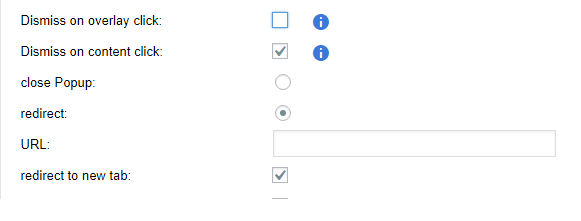 Dismiss-on-content-click-redirect