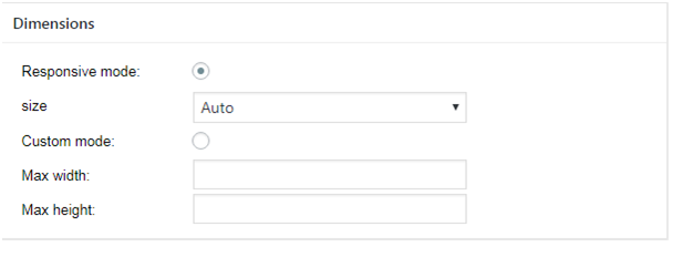 Dimensions responsive mode custom mode