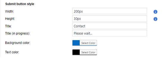 Submit button style dimensions title and color