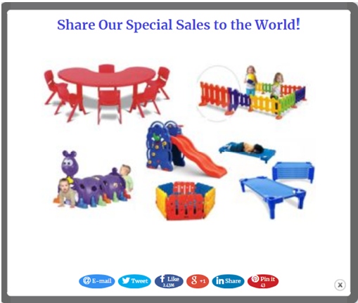 Social popup toys share special sales on the socials