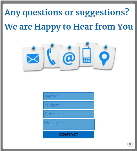 Contact form popup to enhance communication