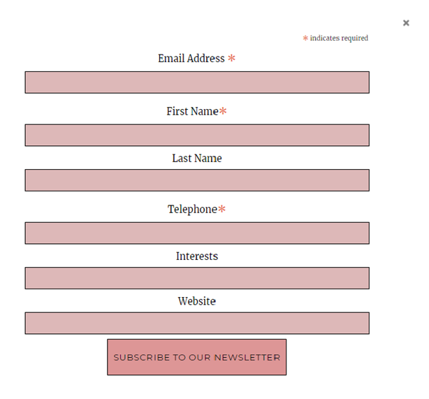 MailChimp popup subscription form enhance communication