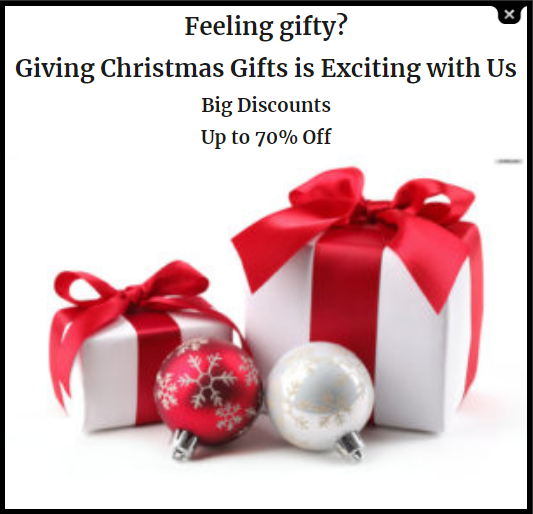 HTML popup Christmas gifts up to 70% off